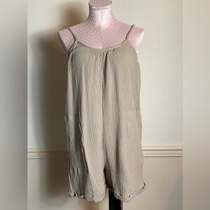 WISHLIST gauze romper tan